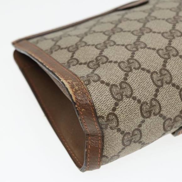 GUCCI GG Supreme Web Sherry Line Clutch Bag PVC Beige Red 89 01 032 Auth 88286 - Picture 16 of 16